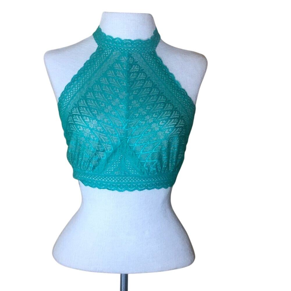 Saki Emerald Green Halter Bralette Bra New  M